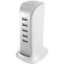 A5EU 5x USB charger + power cable (white)
