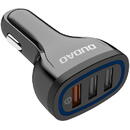 Dudao Car charger Dudao R7S 3x USB, QC 3.0, 18W (black)