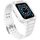 Protect Strap Band with Case for Apple Watch 7 / SE (45/44 / 42mm) Case Armored Watch Cover White