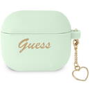 Guess GUA3LSCHSN AirPods 3 cover green/green Silicone Charm Heart Collection