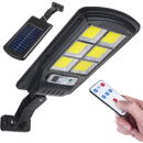 MACLEAN Lampă stradală solară LED cu senzor de mișcare și telecomandă Maclean IP54, 4W, 400lm, 6500K, Li-ion 1200 mAh, 3 moduri de funcționare MCE446