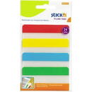 Stick'n Stick index plastic transp. cu margine color 38 x 76 mm, 4 x 20 file/set, Stick"n - 4 culori neon