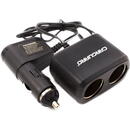Carguard Priză dublă pentru încărcător auto, cu cablu + USB 1A - CARGUARD