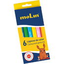 Molin Creioane colorate, 1/2, 6 culori/set, MOLIN Color Plus