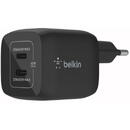 Belkin Universal PD, PPS DUAL USB-C GAN 45W, Negru