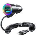Car charger Joyroom JR-CL25, 2x USB + Lightning cable (black)