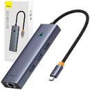 Baseus 4in1 Hub   UltraJoy USB-C do 3x USB 3.0 + RJ45 Gri