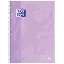 Caiet cu spirala, OXFORD Europeanbook 1, A4+, 80 file-90g/mp, hardcover mov pastel, Scribzee-dictand