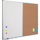 Tabla combi (whiteboard / textil albastru) 90 x 120 cm, profil aluminiu SL, SMIT