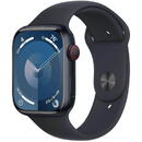 Apple Watch Series 9 GPS + carcasa cellular 45mm Midnight Aluminium cu Sport Band M/L Midnight