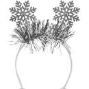Generic Bentiță de Crăciun - argintie - fulg de nea - 20 cm