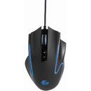 Gembird Mouse de gaming, RX300, cu fir, RGB, laser, 12000dpi, Negru