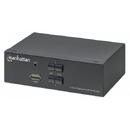 Manhattan Manhattan DisplayPort 1.2 KVM Switch 2-Port, 4K@60Hz, USB-A/3.5mm Audio/Mic Connections, Cables included, Audio Support, Control 2x computers from one pc/mouse/screen, USB Powered, Black, Three Year Warranty, Boxed