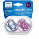 Philips-Avent Set 2 suzete Philips-Avent SCF349/22, ultra air 18+ luni, Ortodontice, fara BPA, Love/Elefant