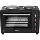 Tefal Cuptor electric Tefal Optimo OF463830, 32 L, 2 plite, 5 moduri de gatire, termostat ajustabil, tava copt, negru