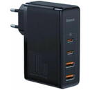Incarcator rapid Baseus GaN5, 2x USB-C, 2x USB, 100W, cablu USB-C inclus, Gri