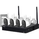 Sistem supraveghere IP WiFi exterior Imou KIT/NVR1104HS-W-S2/4-F22, 4 camere, 2 MP, IR 30 m, microfon, + HDD 1 TB