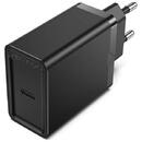 ALIMENTATOR SmartPhone la 220V Vention 1-port USB-C Wall Charger(30W) EU-Plug Black, 