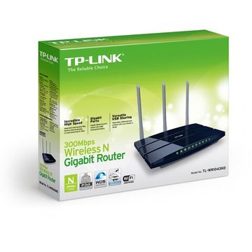 Router wireless Router wireless TP-Link TL-WR1043ND, 300MBps, USB, Gigabit