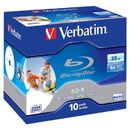 Verbatim BluRay BD-R[ jewel case 10 | 25GB | 6x | PRINTABLE SURFACE HARD COAT ]