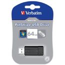 Verbatim Memorie USB Verbatim PinStripe 64GB, negru