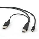 Gembird Cablu Adaptor Gembird USB 2.0 dual A - mini 5PM, 0.9m, bulk