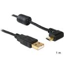 Delock Cablu Delock USB-A tata la USB micro-B tata in unghi de 90 grade stanga / dreapta