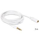 Delock Cablu Audio Stereo Jack 3.5 mm tata/mama IPhone 4 pin 3 m