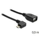 Delock Delock Cablu USB micro-B tata la USB 2.0-A mama cu OTG 50 cm in unghi