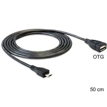 Delock Cablu USB micro-B tata, la USB 2.0-A mama OTG 50 cm