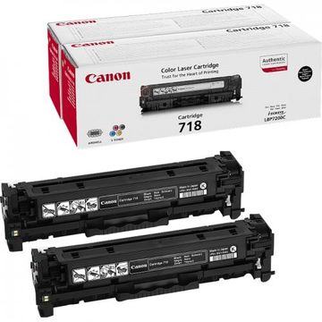 Pachet 2 tonere laser Canon CRG-718, negre, 2 x 3400 pag
