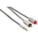 Cablu audio 3.5mm-2xRCA  Hama Aluline 80864, 1 metru, gri