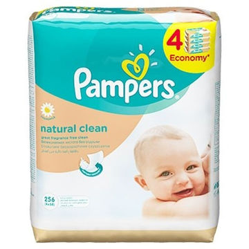 PAMPERS Servetele umede Natural Clean quattro pack 256 buc