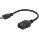 Assmann Cablu USB - OTG, mini B/M - A/F, 0.2 m