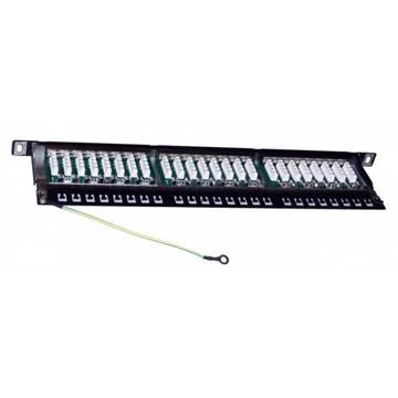 Accesoriu server ITB Patch panel cat 6  ecranat, 0,5U, 19", 24 porturi IT-24P-cat6-ecr