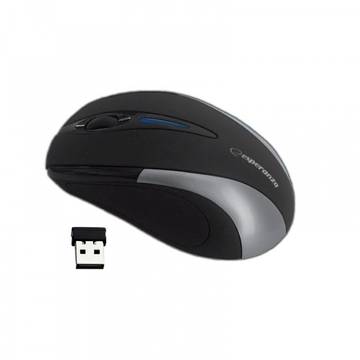 Mouse ESPERANZA Antares, optic, wireless, 1000 dpi, 2.4 GHz, negru/ argintiu