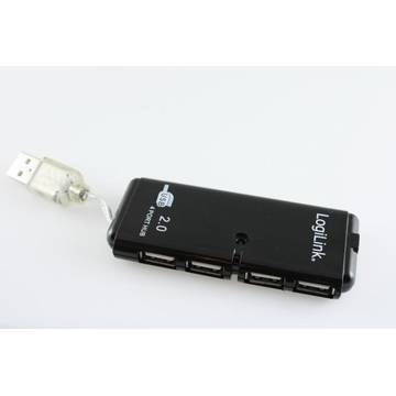 LogiLink Hub USB UH0001A, 4 porturi, USB 2.0, Negru