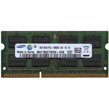 Memorie laptop Samsung M471B5273CH0-CH9, DDR3, 4 GB, 1333 GHz, CL9, 1.5V, Unbuffered, non-ECC