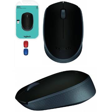 Mouse Logitech m171 black, optic, fara fir, USB, 1000dpi, negru