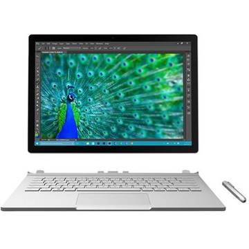 Tableta Microsoft Surface Book, 13.5 inch, Intel Core i5-6300U, 256 GB SSD, 8GB RAM, Windows 10 Pro,argintie - layout tastatura Germana