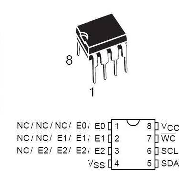 MEMORIE EEPROM IIC SERIAL BUS 2KBIT