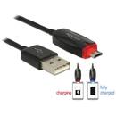 Delock Delock Data- and power cable USB 2.0-A male > Micro USB-B male LED indication 1m
