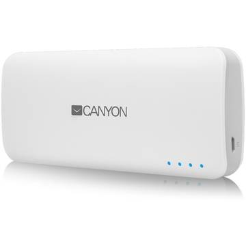 Baterie externa Canyon Baterie externa CNE-CPB100, 2x USB, 10000 mAh, alb CNE-CPB100W