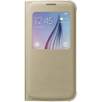 Husa Samsung Husa telefon Galaxy S6 G920 S-View Cover (Fabric) EF-CG920BFEGWW, auriu