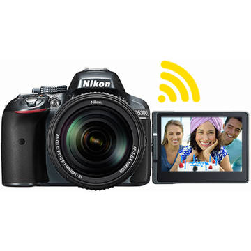 Aparat foto DSLR Nikon D5300,3.2 inch, 24.2 MP, cu obiectiv AF-P 18-55mm VR, negru