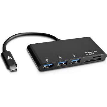 USB-C TO 5IN1 HUB  V7UC3U-HUB-BLK-1E, negru
