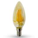 V-Tac BEC LED E14 4W CU FILAMENT 2200K ALB CALD