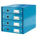 Leitz Suport cu 4 sertare, din carton laminat, LEITZ Click & Store - albastru