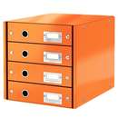 Leitz Suport cu 4 sertare, din carton laminat, LEITZ Click & Store - portocaliu