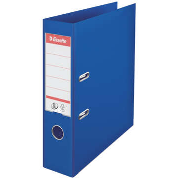 Biblioraft A4, plastifiat PP/PP, margine metalica, 75 mm, ESSELTE No. 1 Power - albastru
